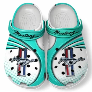 Ford Mustang Crocs Sandalen für Herren Damen, Geschenk für Ford Mustang Fan CAR181031525696 - Cyan