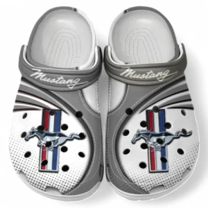 Ford Mustang Crocs Sandalen für Herren Damen, Geschenk für Ford Mustang Fan CAR181031525696 - Grau
