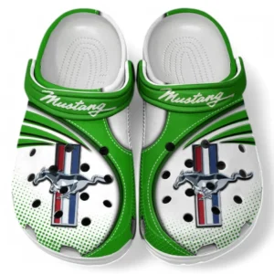 Ford Mustang Crocs Sandalen für Herren Damen, Geschenk für Ford Mustang Fan CAR181031525696 - Grün
