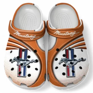 Ford Mustang Crocs Sandalen für Herren Damen, Geschenk für Ford Mustang Fan CAR181031525696 - Orange