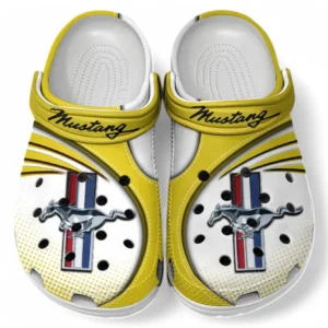 Ford Mustang Crocs Sandalen für Herren Damen, Geschenk für Ford Mustang Fan CAR181031525696 - Gelb