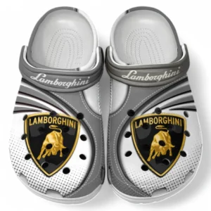 Lamborghini Crocs Sandalen für Herren Damen, Geschenk für Lamborghini Fan CAR181031525698 - Grau