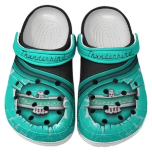 Thunderbird Crocs Clogs Männer Frauen, Geschenk für Thunderbird Fan CAR188032025155 - Cyan