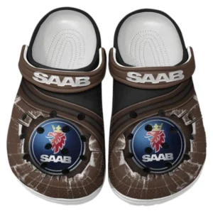 Saab Crocs Clogs Männer Frauen, Geschenk für Saab Fan CAR188032025169 - Braun
