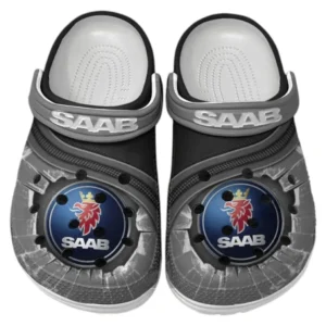 Saab Crocs Clogs Männer Frauen, Geschenk für Saab Fan CAR188032025169 - Grau