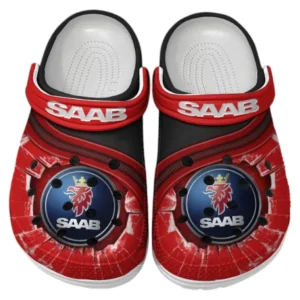 Saab Crocs Clogs Männer Frauen, Geschenk für Saab Fan CAR188032025169 - Rot