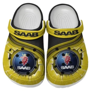 Saab Crocs Clogs Männer Frauen, Geschenk für Saab Fan CAR188032025169 - Gelb