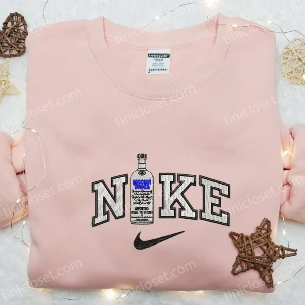 absolut vodka bottle x nike embroidered shirt favorite food and drink embroidered hoodie nike inspired embroidered sweatshirt 6i35e