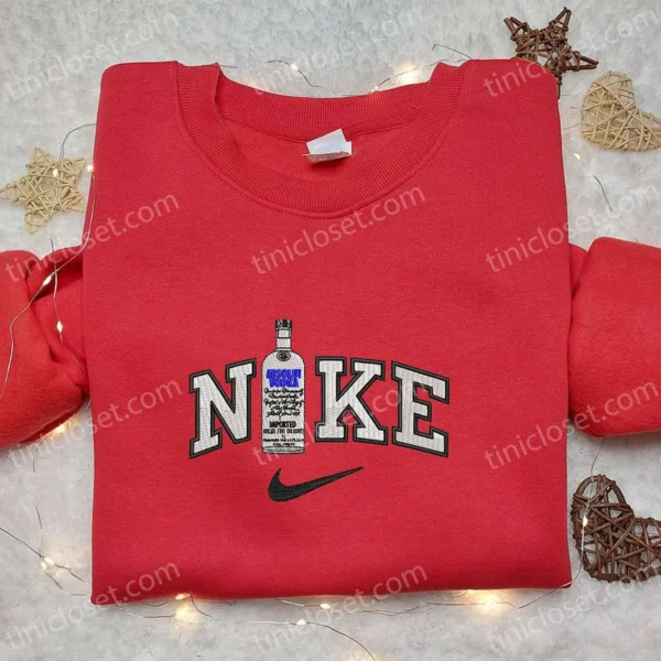absolut vodka bottle x nike embroidered shirt favorite food and drink embroidered hoodie nike inspired embroidered sweatshirt 8nlvl