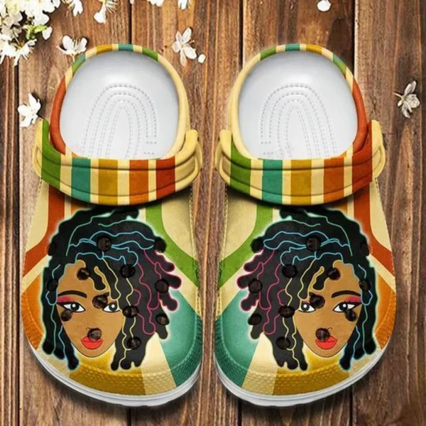 african american black girl white sole crocs personalized crocs classic clogs 9pklb