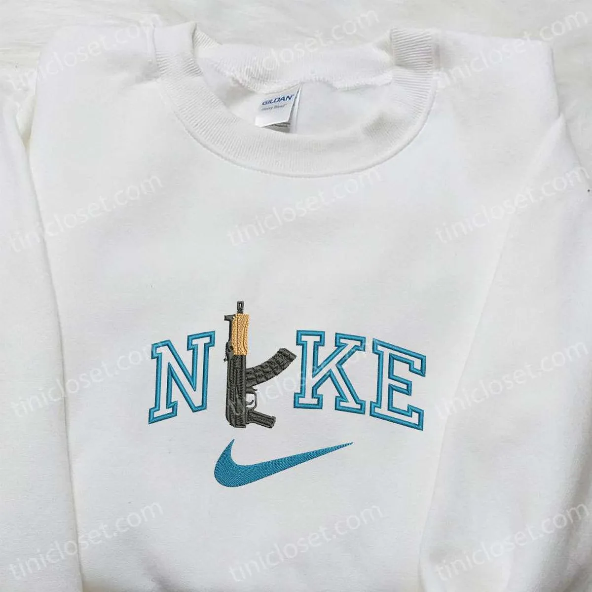 ak47 gun x nike embroidered shirt nike inpsired embroidered hoodie best gift ideas haik6