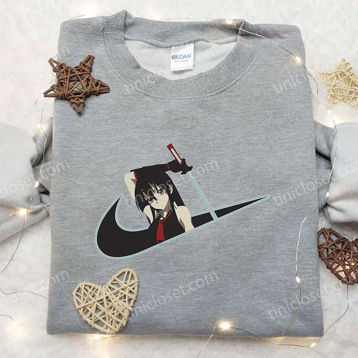 akame x nike swoosh anime embroidered hoodie akame ga kill embroidered shirt nike inspired embroidered shirt 3nhn7