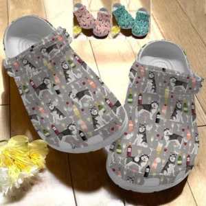 alaskan malamute white sole alaskan malamute and wine crocs classic clogs b7vzs
