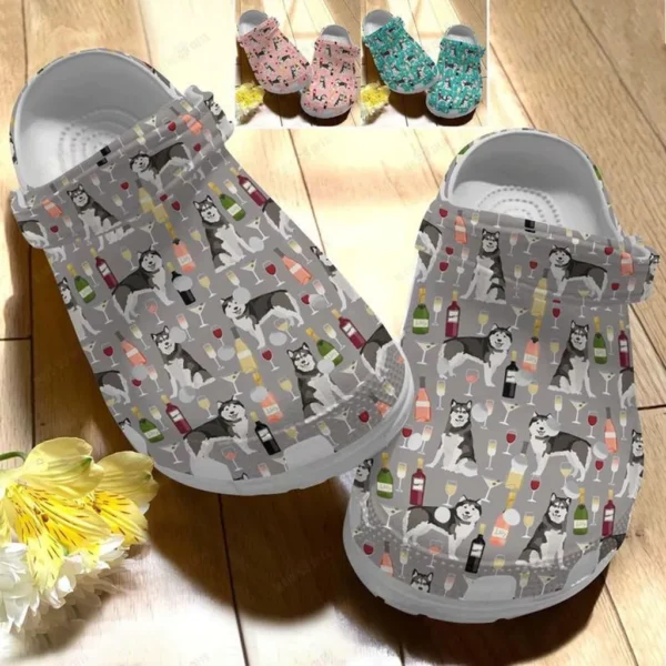 alaskan malamute white sole alaskan malamute and wine crocs classic clogs b7vzs