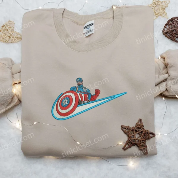 america captain x nike embroidered shirt nike embroidered shirt marvel movie embroidered shirt 5jkcs