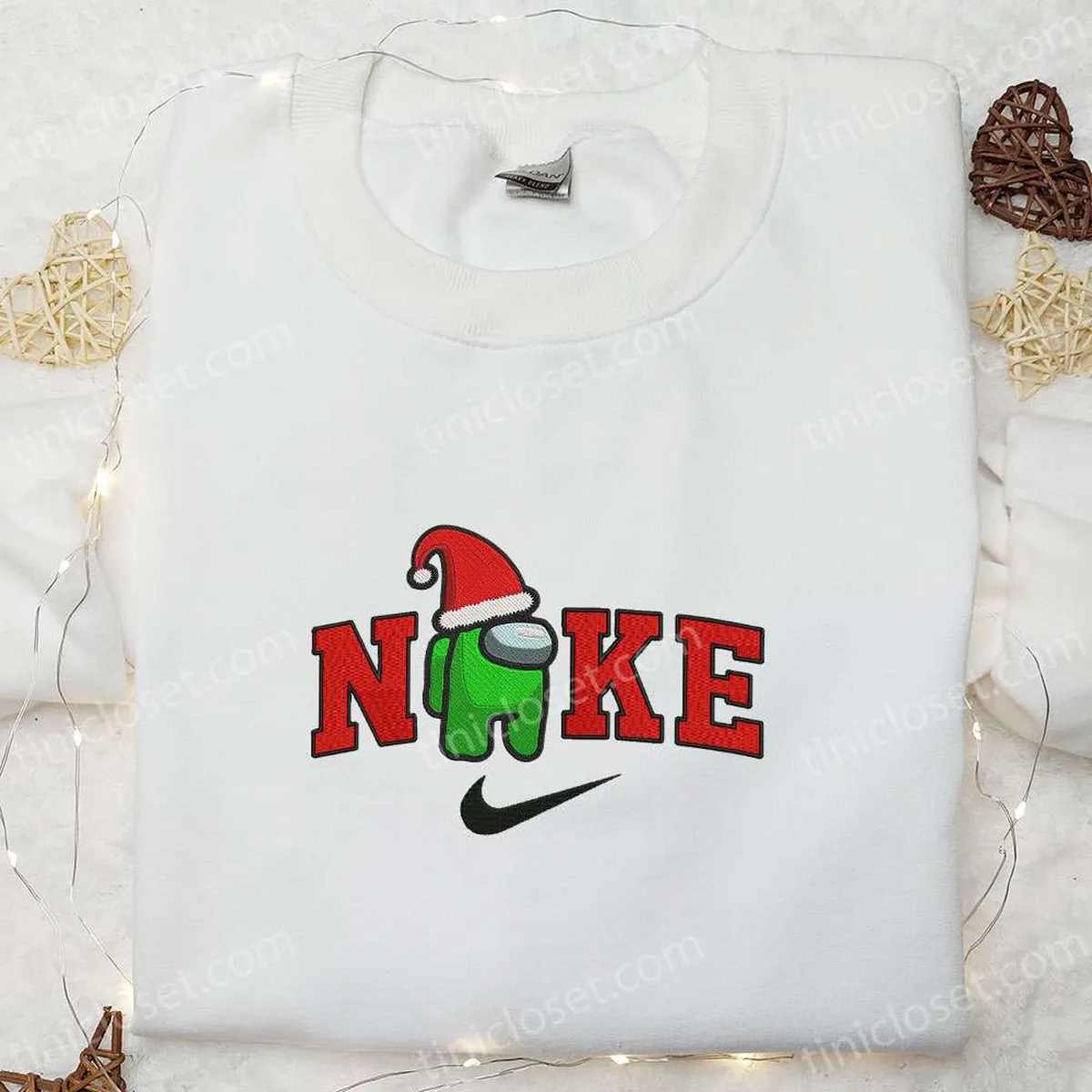 among us christmas hat x nike embroidered sweatshirt game christmas embroidered shirt best christmas gift ideas