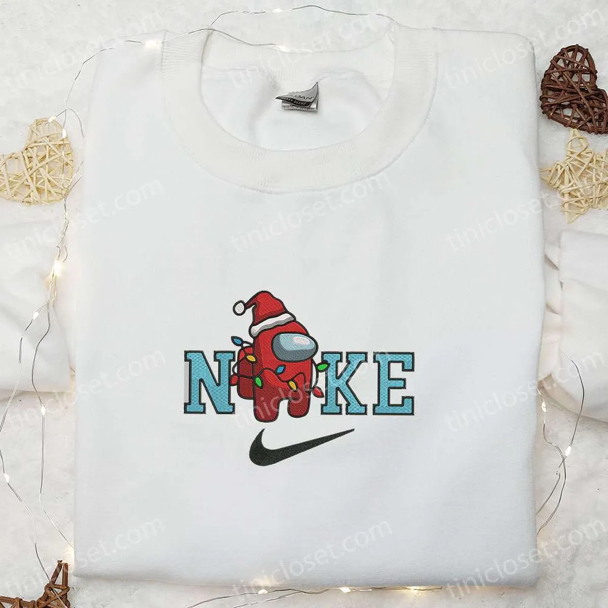 among us christmas x nike embroidered sweatshirt game christmas embroidered shirt best christmas gift ideas 7st3k