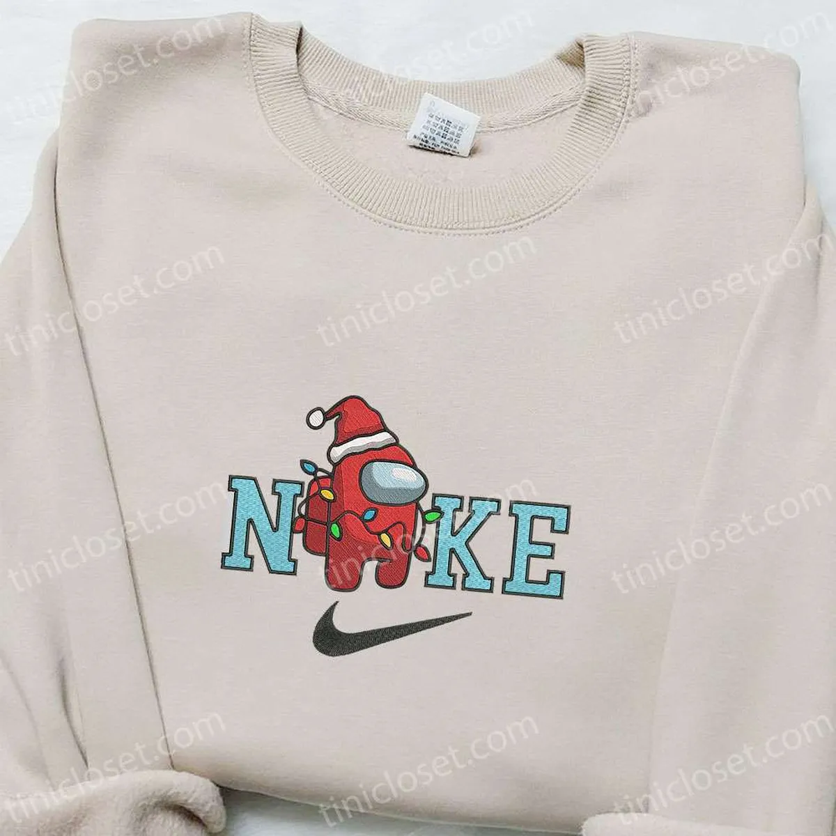 among us christmas x nike embroidered sweatshirt game christmas embroidered shirt best christmas gift ideas y3phv