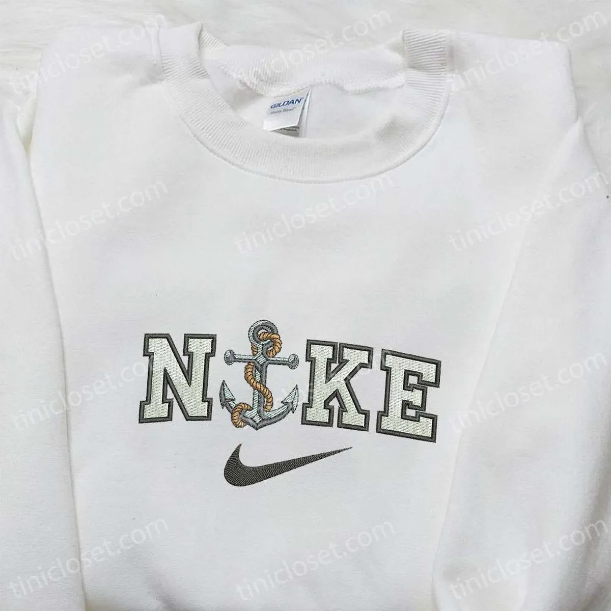 anchor x nike embroidered shirt nike inspired embroidered shirt best gift for family