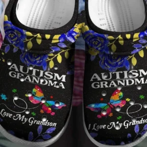 autism awareness crocs autism grandma i love my grandson crocband clog zronz