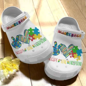 autism awareness day accept understand love puzzle pieces crocs crocband clog vae41