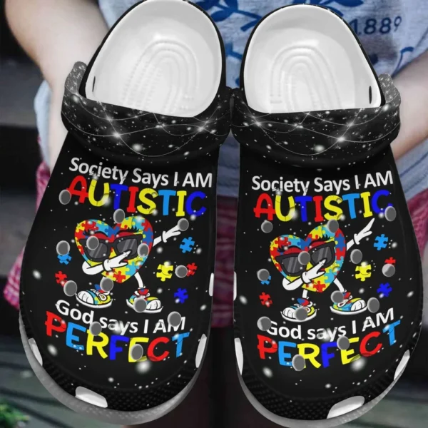 autism awareness day heart dabbing society says i am autistic puzzle pieces crocs crocband clog 3fciz