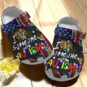 autism awareness day usa flag i heart someone with autism puzzle pieces crocs crocband clog umiyy