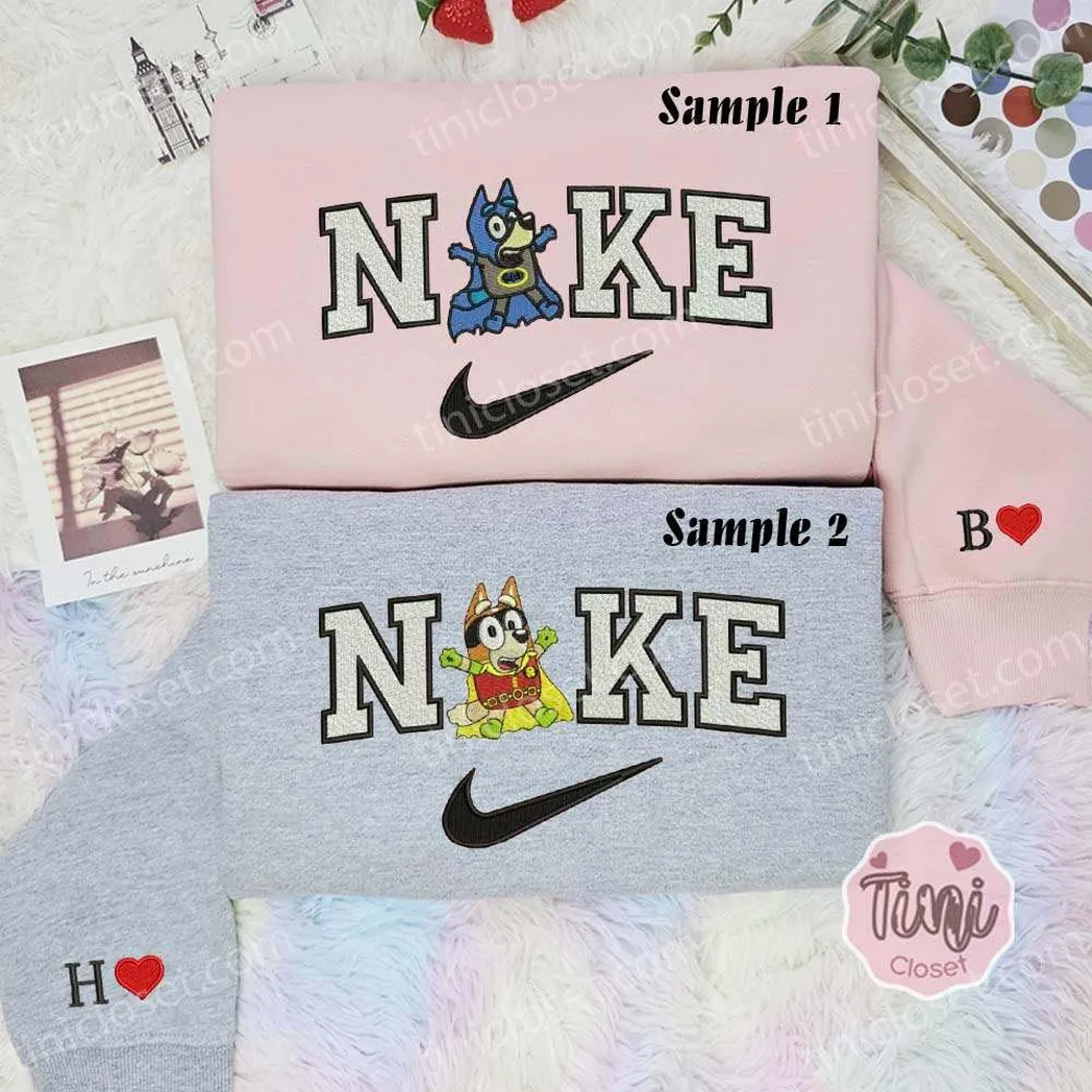 bandit heeler und chilli heeler bluey cartoon x nike besticken hemd besticken sweatshirt modischer stil fr paare knq6p