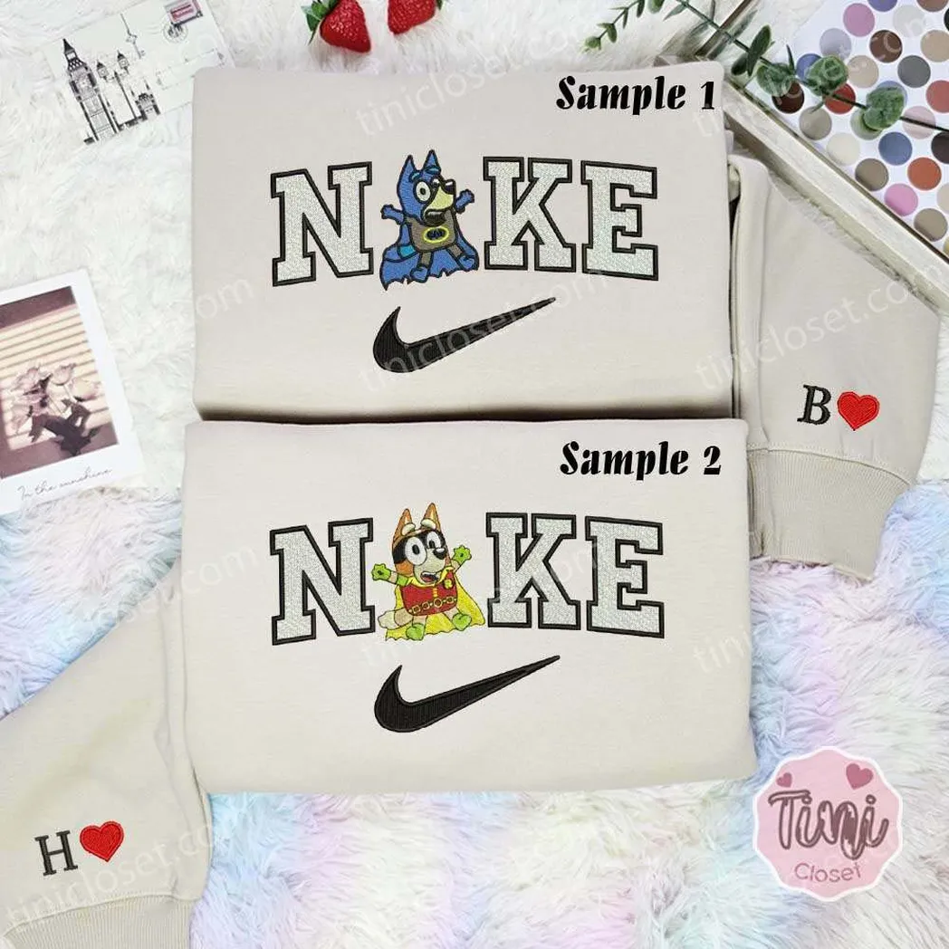 bandit heeler und chilli heeler bluey cartoon x nike besticken hemd besticken sweatshirt modischer stil fr paare pjvei