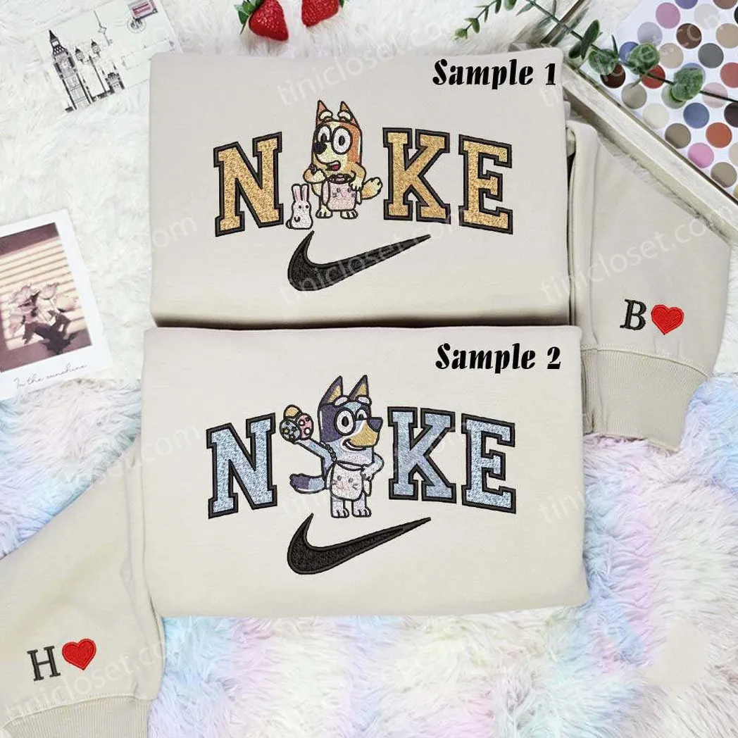 bandit und chili heeler bluey cartoon x nike besticken hemd besticken sweatshirt modischer stil fr paare eorli