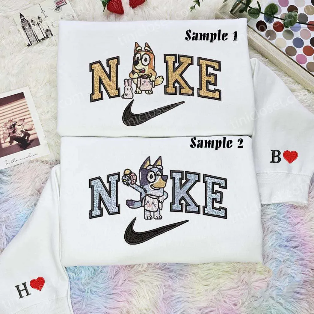 bandit und chili heeler bluey cartoon x nike besticken hemd besticken sweatshirt modischer stil fr paare zrcqj