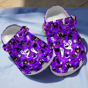 bat owls and cauldron purple slippers clogs gift halloween lover crocs rubber crocs clog eztfm