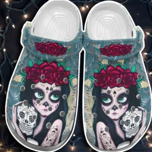 beautiful girl flower sugar crocs classic clogs chmf2