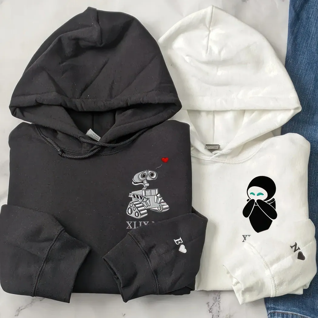 benutzerdefiniertes jubilumsdatum besticken crewneck sweatshirt maching bestickter hoodie fr paare freund freundin swzwj