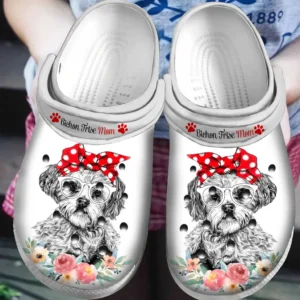 bichon frise mom crocs classic clogs 52koc