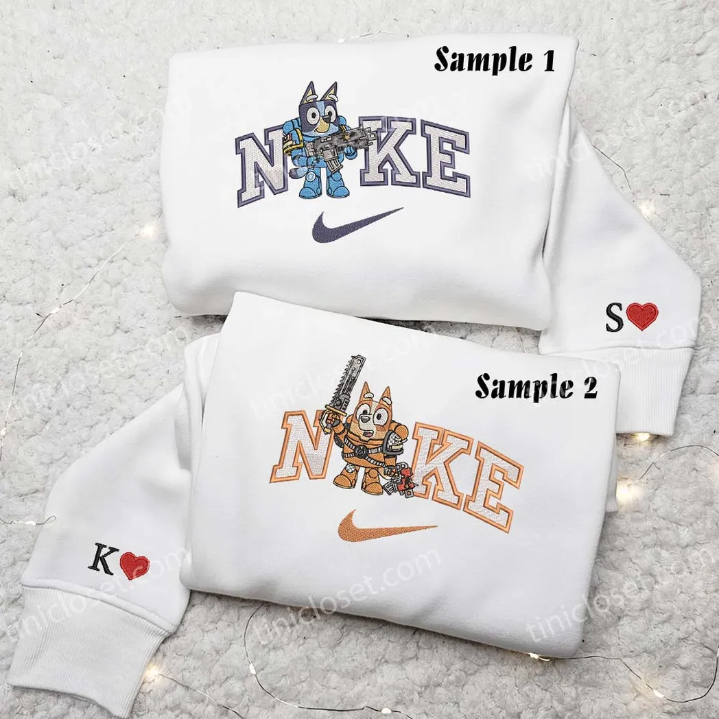bluey and bingo heeler cartoon x nike tshirts besticken besticken sweatshirt modischer stil fr paare 3ws5w