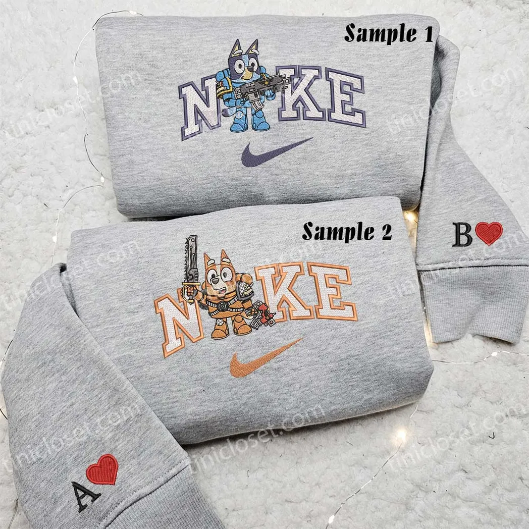bluey and bingo heeler cartoon x nike tshirts besticken besticken sweatshirt modischer stil fr paare y4v9d