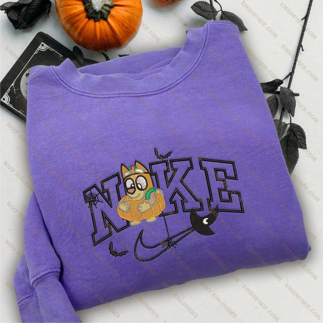 bluey cartoon halloween nike besticken sweatshirt im modestil 2ecvz