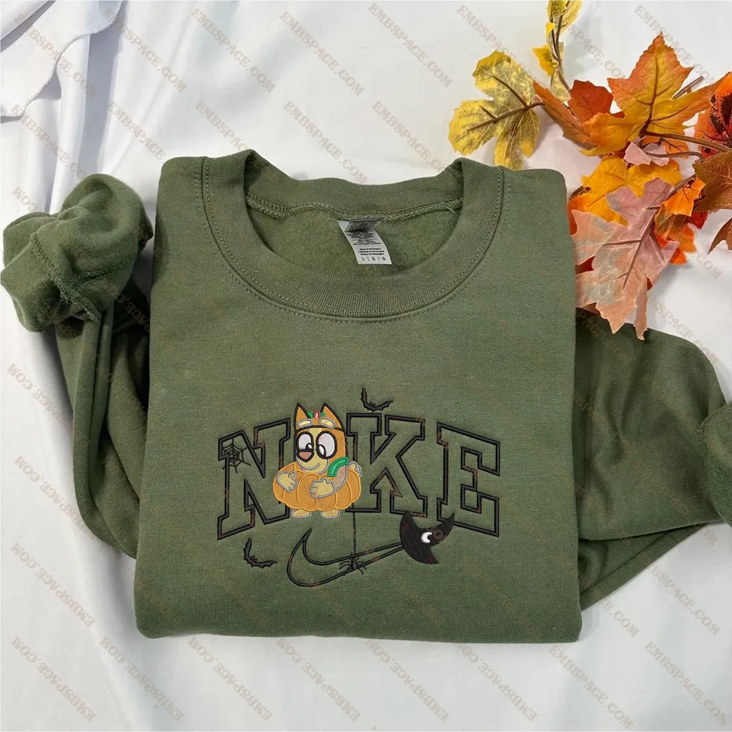 bluey cartoon halloween nike besticken sweatshirt im modestil khhaj
