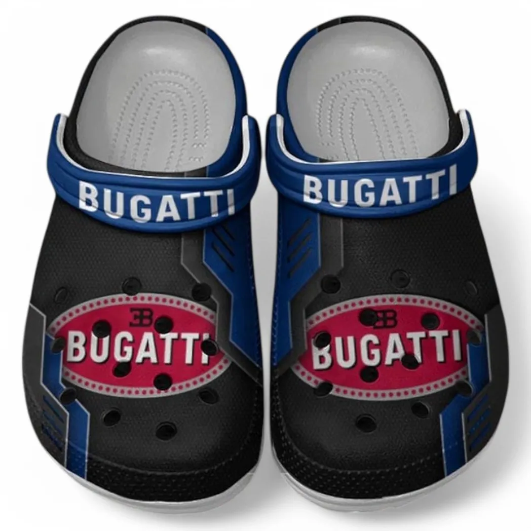 Bugatti Crocs Clogs Männer Frauen, Geschenk für Bugatti Fan CAR185031525284 - Blau