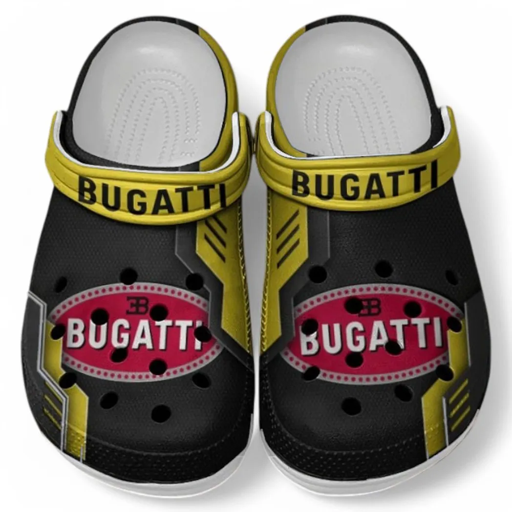 Bugatti Crocs Clogs Männer Frauen, Geschenk für Bugatti Fan CAR185031525284 - Gelb