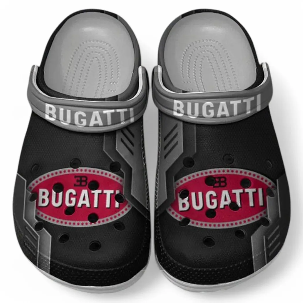 Bugatti Crocs Clogs Männer Frauen, Geschenk für Bugatti Fan CAR185031525284 - Grau