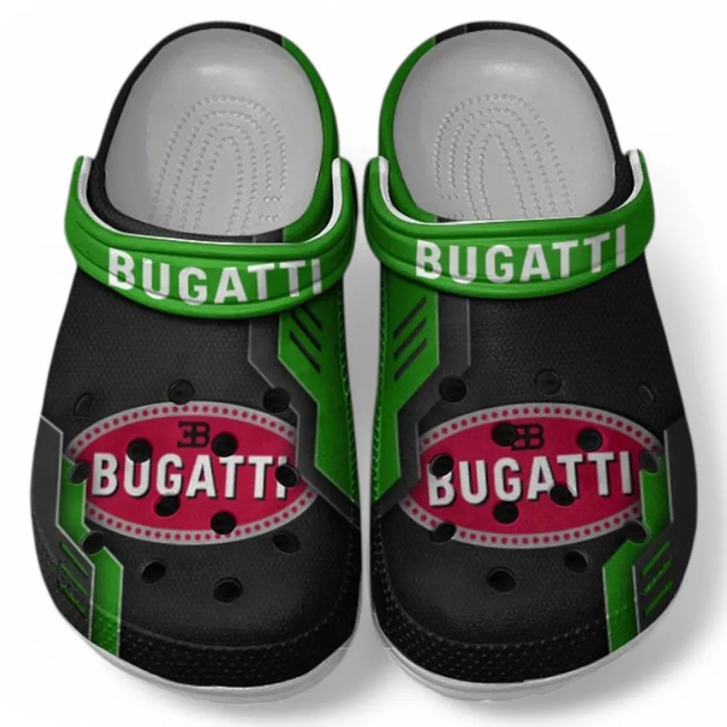 Bugatti Crocs Clogs Männer Frauen, Geschenk für Bugatti Fan CAR185031525284 - Grün