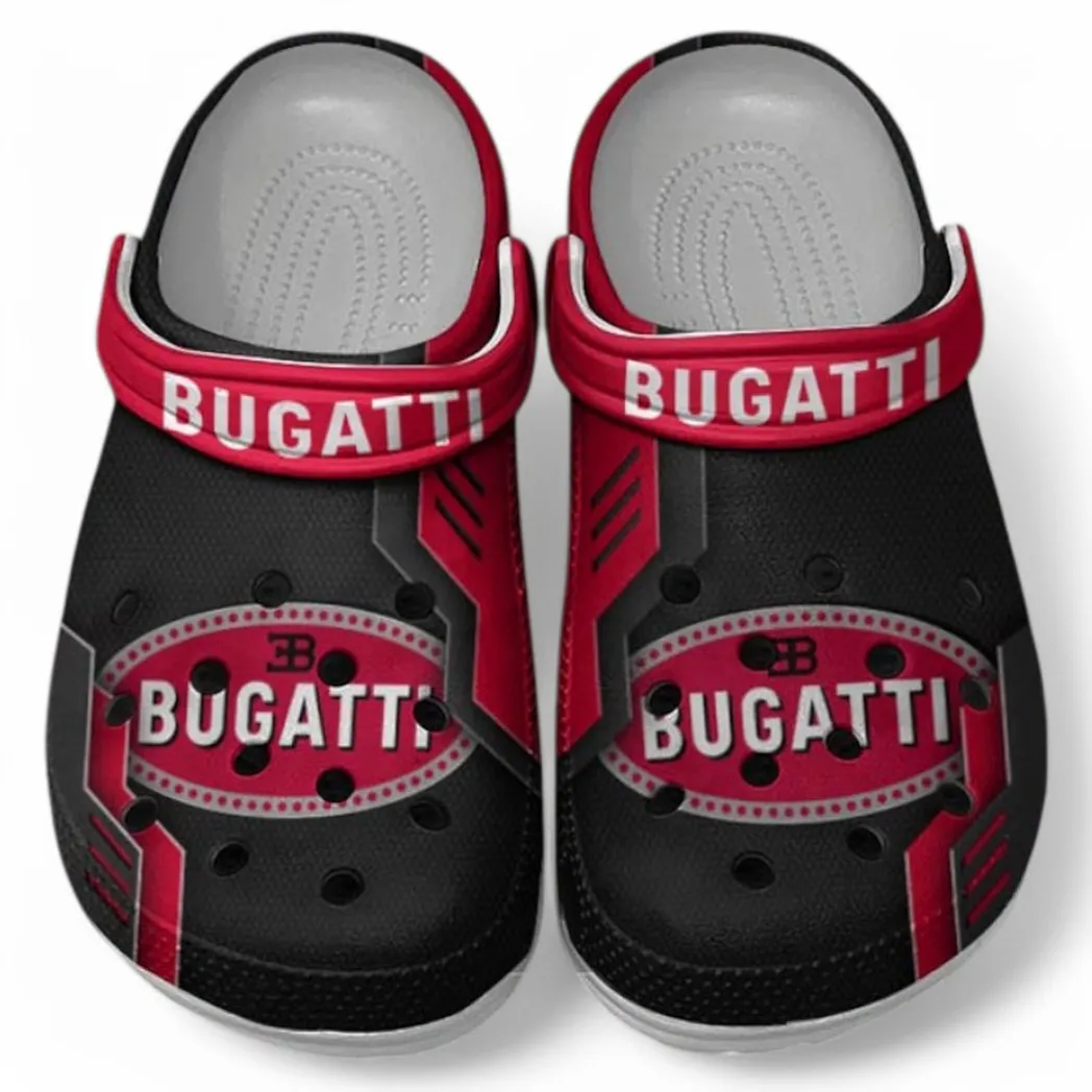 Bugatti Crocs Clogs Männer Frauen, Geschenk für Bugatti Fan CAR185031525284 - Rot