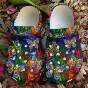 butterfly neon crocs clog he1cv