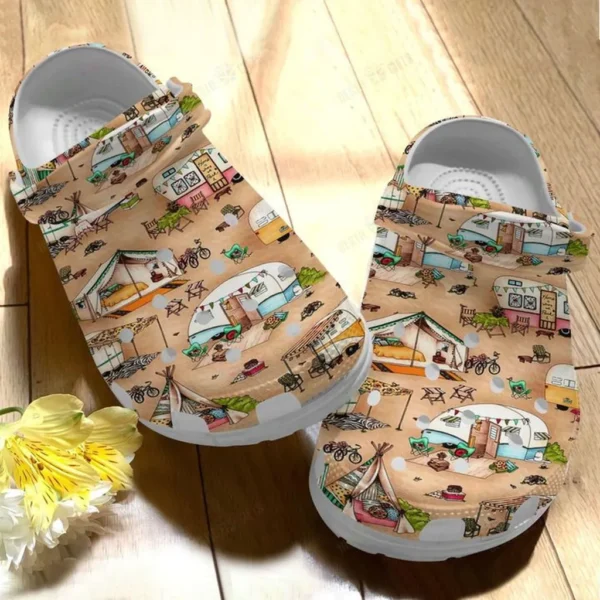 camping white sole camping family crocs personalized crocs classic clogs kipc6