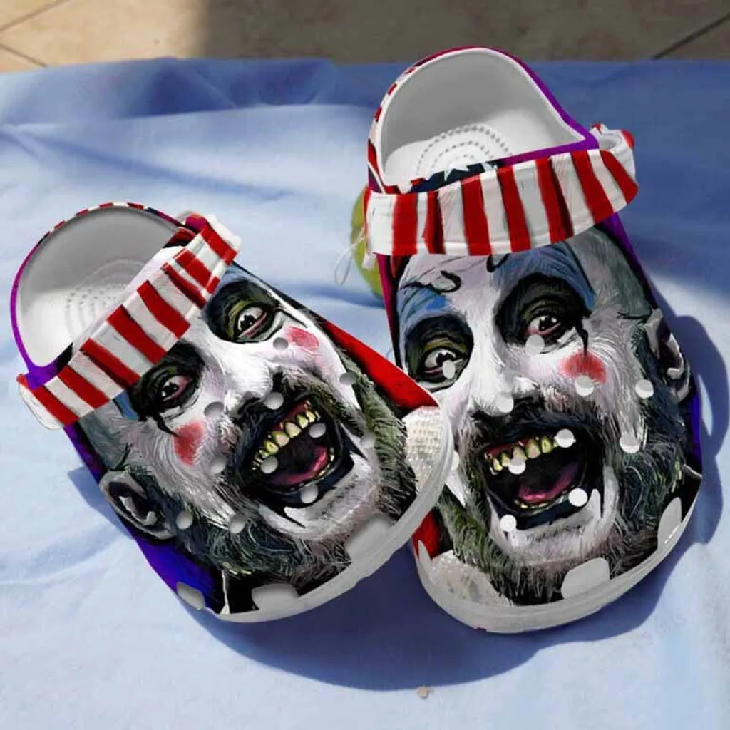 captain clown face clogs crocs