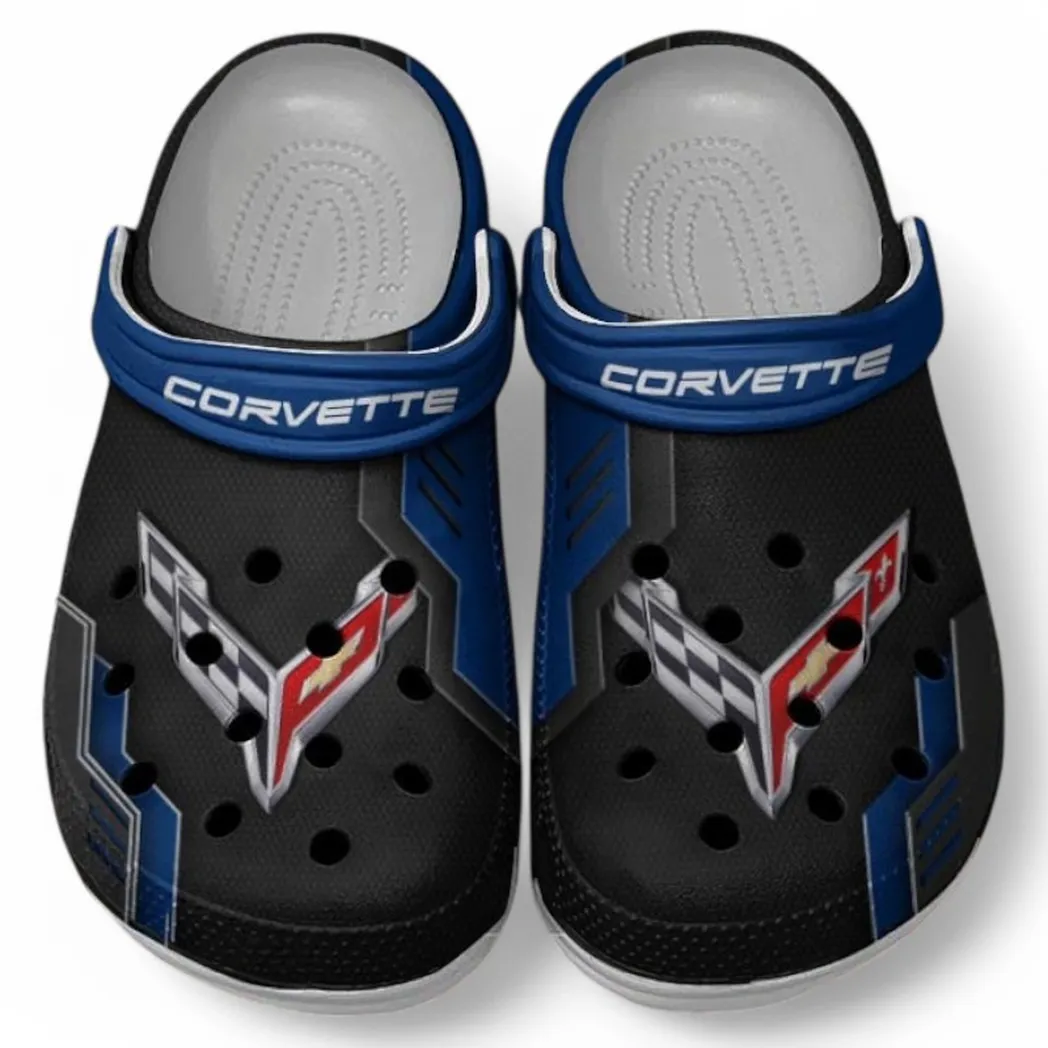 Chevrolet Corvette Crocs Clogs Männer Frauen, Geschenk für Chevrolet Corvette Fan CAR185031525246 - Blau