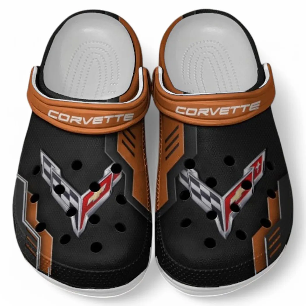 Chevrolet Corvette Crocs Clogs Männer Frauen, Geschenk für Chevrolet Corvette Fan CAR185031525246 - Orange
