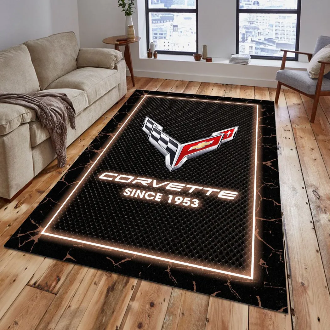 chevrolet corvette rug gift for chevrolet corvette lovers gift for him husband boyfriend car5202192511 brown arso1